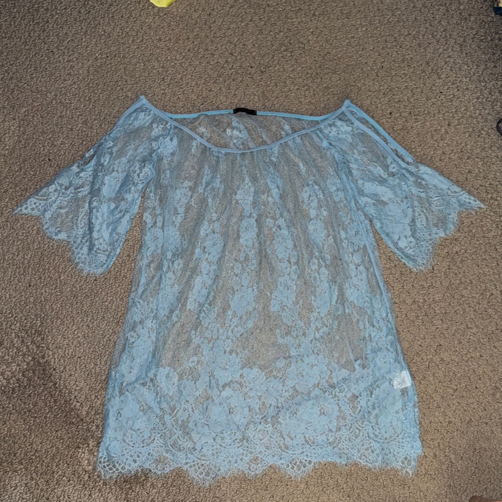 Sheer Lace Cold Shoulder Top XXXL NEW
